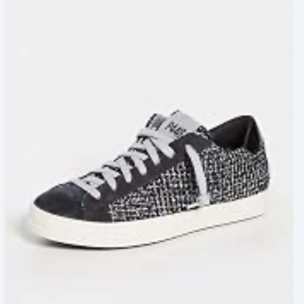 P448 Women’s John Shaka Black & White Tweed Low-Top Sneaker Size 41
